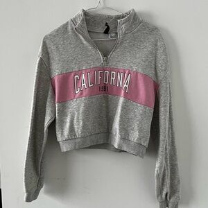 Divided 1/4 Zip Sweatshirt